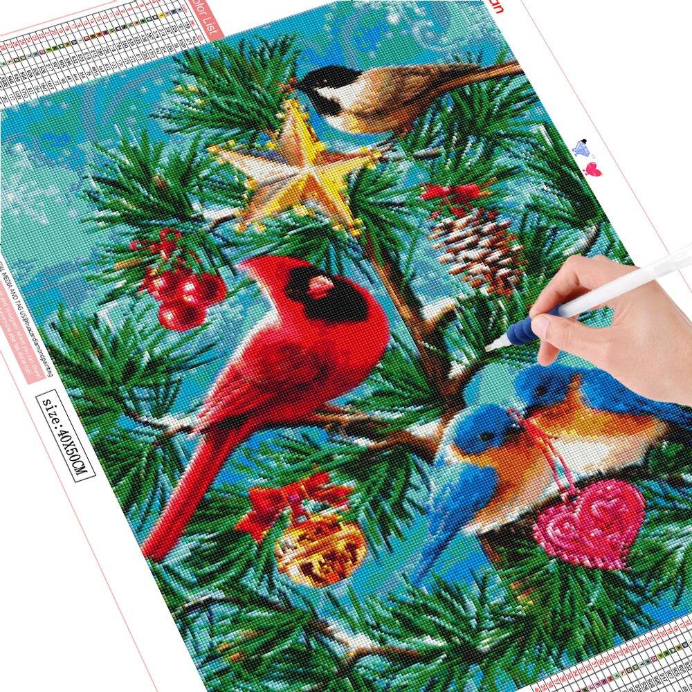 Volle quadratische Diamant-Stickerei Tier 5D DIY Diamant Malerei Vogel Weihnachtsdekorationen für Home Home Decor