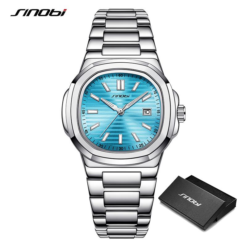 SINOBI Fashion Design Men's Quartz Watches Original Style Mans Wristwatches Business Gifts Clock for Husband,Family,Friend