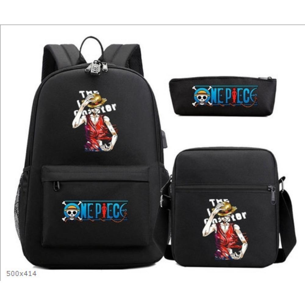 ONE PIECE heat transfer schoolbag primary school student printed backpack large capacity backpack backpack pencil case