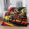 Cyclist with Colorful Abstract Stripes Fleece Blanket, Soft Throw Blanket for Sofa, Bed, Office, Camping, Gift Idea