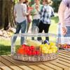 Clear 4 Section Rotating Cold Storage Tray for Parties Snacks Veggies Ideal for Outdoor Gatherings Barbecues Storage