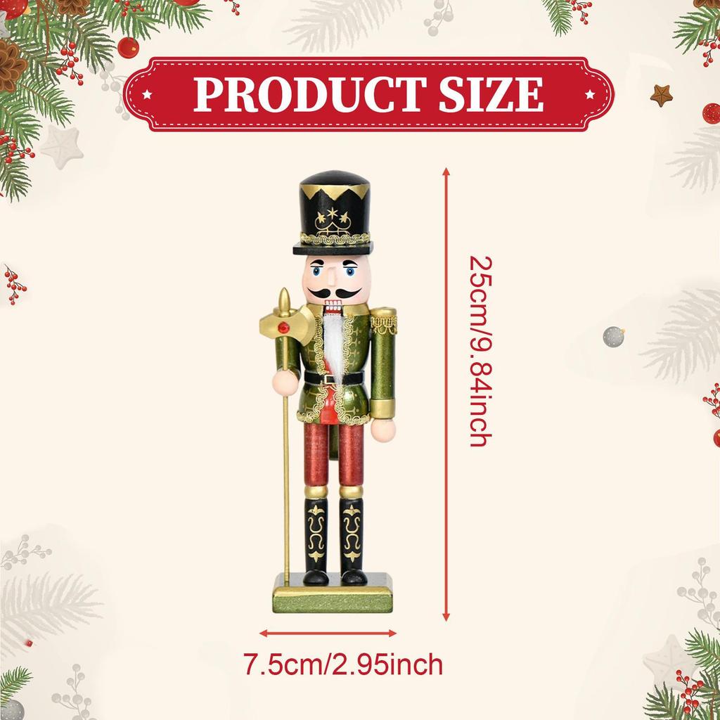 Christmas Nutcracker Desktop Ornament Wooden Figurine 25cm for Fireplace