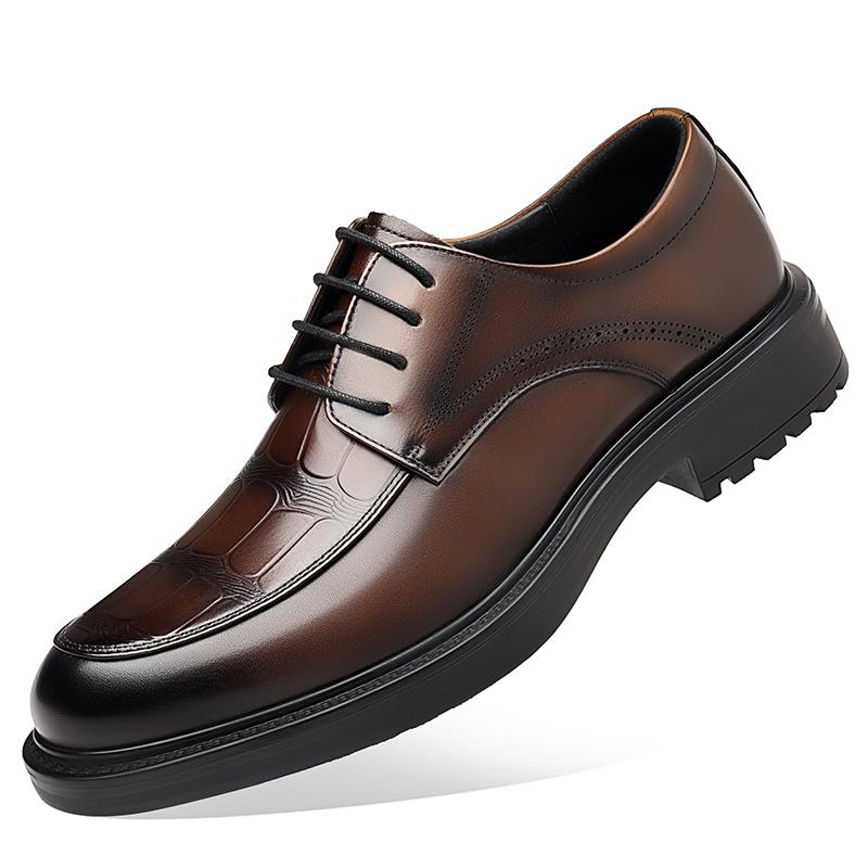 High Quality Casual Leather Men's Casual Business Shoes Fashion Outdoor Antiskid Walking Shoes Flat Designer Round Toe Work Shoe