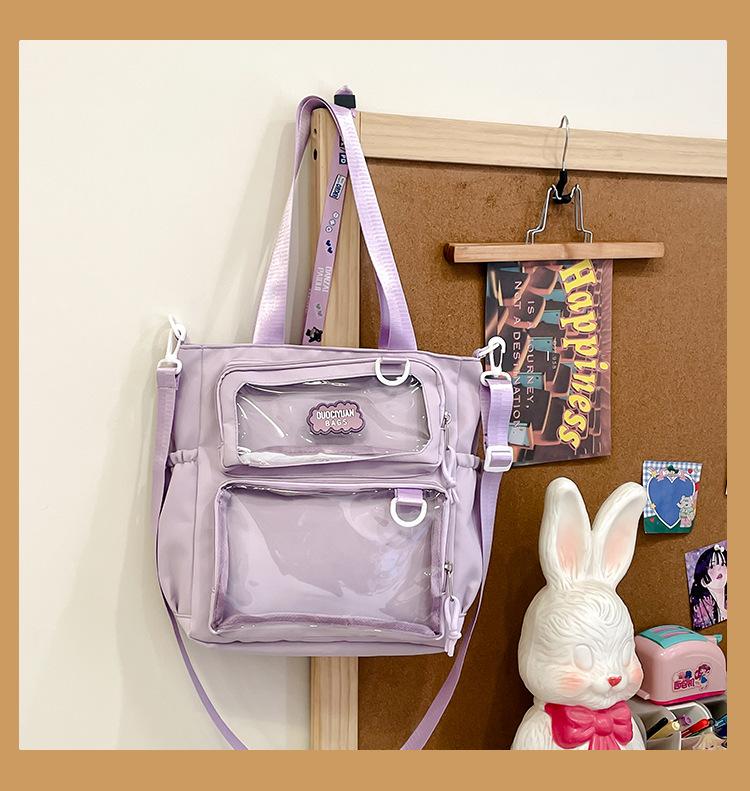 Bolso Bandolera Grande con Panel de Pantalla para Almacenamiento de Merchandising de Anime y Accesorios de Convención