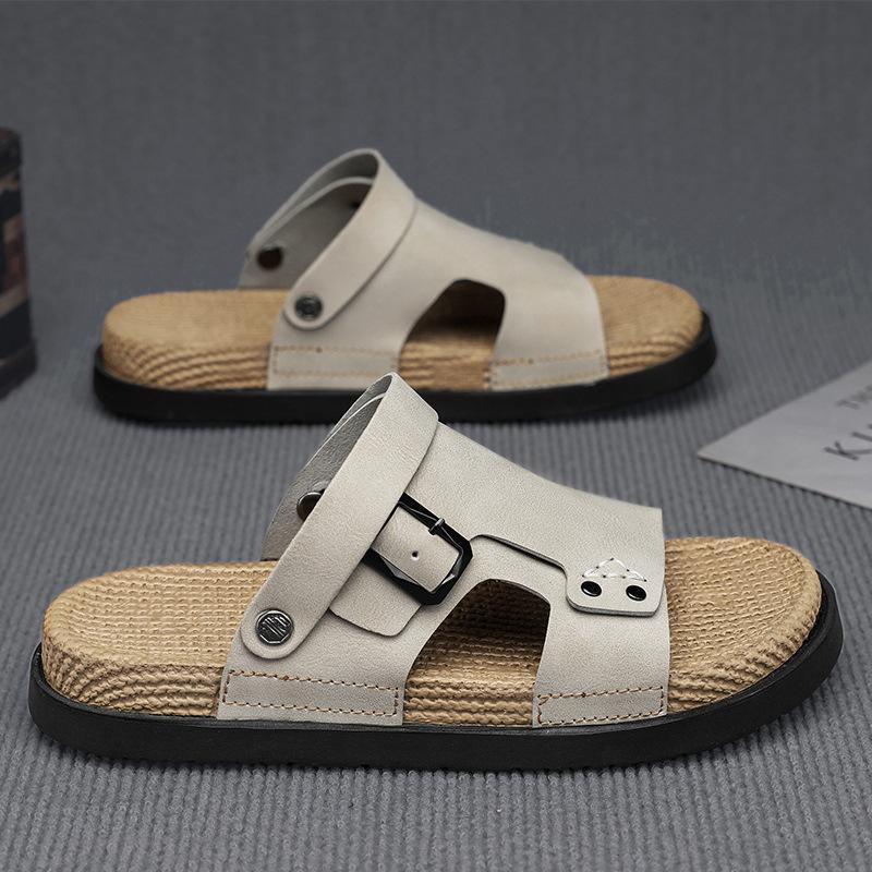 

Slippers men s 2025 summer new men s outdoor sports and leisure trend versatile lightweight soft bottom cool slippers tide 44 песочный