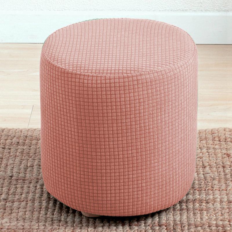 Round Stool Cover Solid Color Stretchable Elastic Replacement Furniture Protector Round Couch Sofa