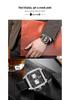 MEGIR Men's Square Genuine Leather Chronograph Quartz Watch