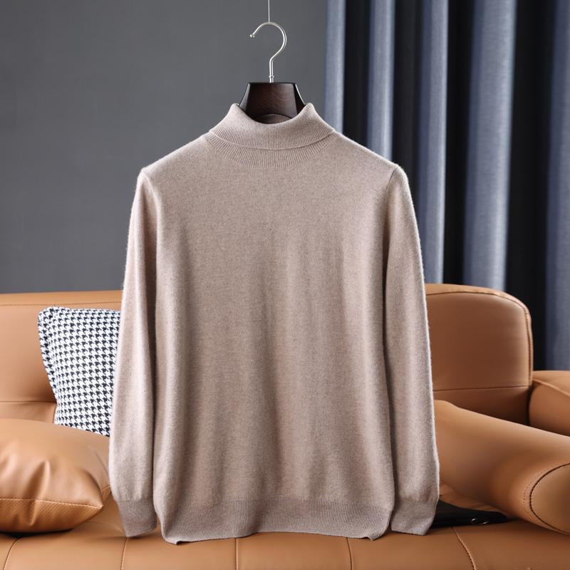 Men Sweater 100% Wool Turtleneck Knit Pullover Winter Soft Warm Wool Jumpers Man Knit Tops Long Sleeve
