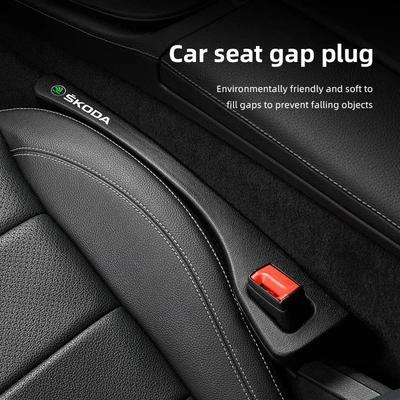 2Pcs Car Seat Gap Filler Side Seam Plug Strip Leak-proof Filling For Skoda Octavia A7 Fabia Superb Yeti Rapid Kodiaq Kamiq Karoq
