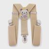 Beige Cartoon 3-Clip Y-Shaped Suspenders for Boys and Girls