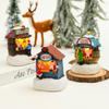 Santa House Miniatures Resin Christmas Microlandscape Ornament Christmas Small House Lamp  Kid Gift