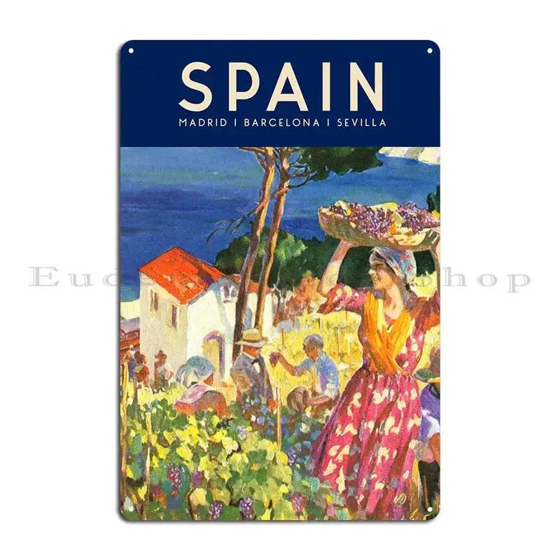 Spain Metal Signs Designing Create Painting Retro Plaques Tin Sign Poster 20x30cm(7.8x11.8inch)