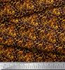Soimoi Red Poly Crepe Fabric Tiger & Ziraffe Animal Skin Decor Fabric Printed Metre 42 Inch