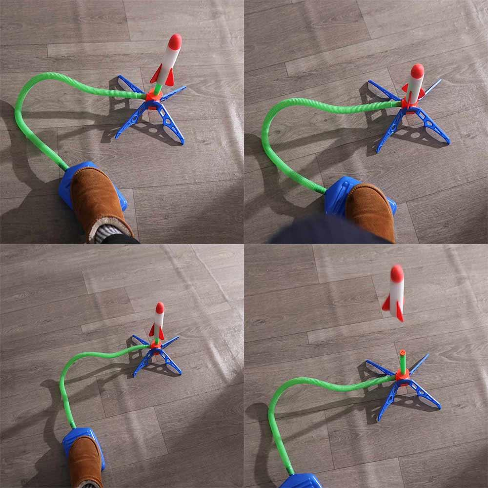 Flying Sport Games Flash Launch Rocket Foot Transmitter Foot-stepping Rocket Toys Small Rockets