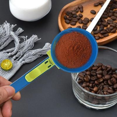 2-in-1 Coffee Scoop Funnel Plastic Reusable Sliding Design Protein Powder Measure Kitchen Gadget Coffee Brewing Accessories