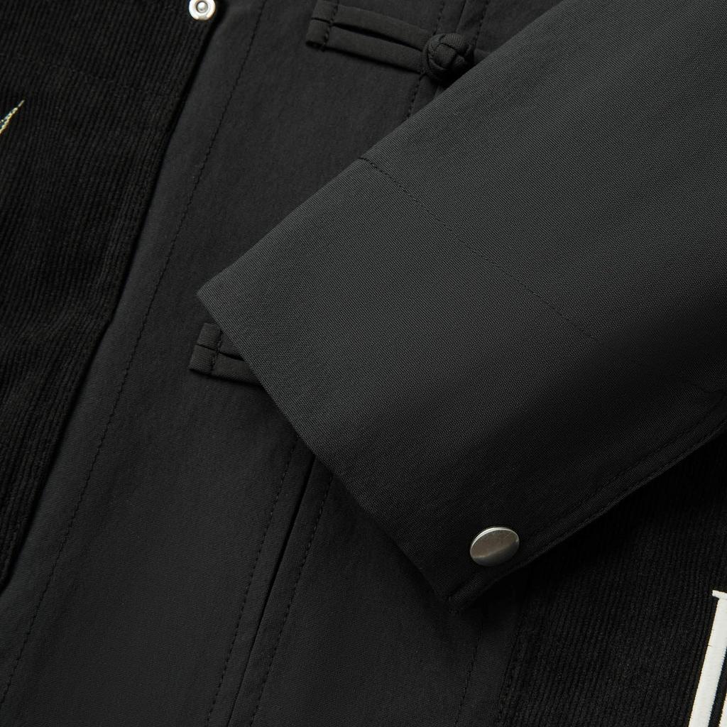 Li Ning X MEDM Spolupráce Řada pro každodenní pokrok Dopis Sportovní Ležérní Jednobarevná Polo bunda Pánská Bunda Černá AFDV907-1