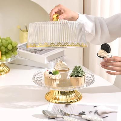Alzata per Torta in Vetro Stile Vintage con Coperchio a Cupola Visibilità Trasparente a 360 Gradi Piatto per Torte Torte Cupcake Pasticcini Supporto per Frutta