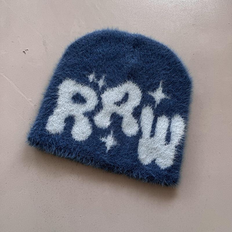 Wool Beanie Hat For Men Women With Embroidered Letters Warm Autumn Winter Accessory