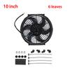 7/9/10/12 Inch Universal Slim Fan Push Pull Electric Radiator Fan Air-Sucking Type Cooling & Mounting Kit 12V 80W 2100RPM
