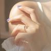 Huitan Modischer Blatt-Oliven-Design-Fingerring für Damen Metall Silberfarbe Offene Ringe Statement Damen-Accessoire Trendiger Schmuck