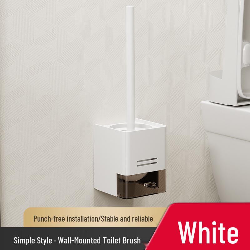 Punch-Free No Dead Angle Toilet Brush with Rack - Bathroom Cleaning Tool