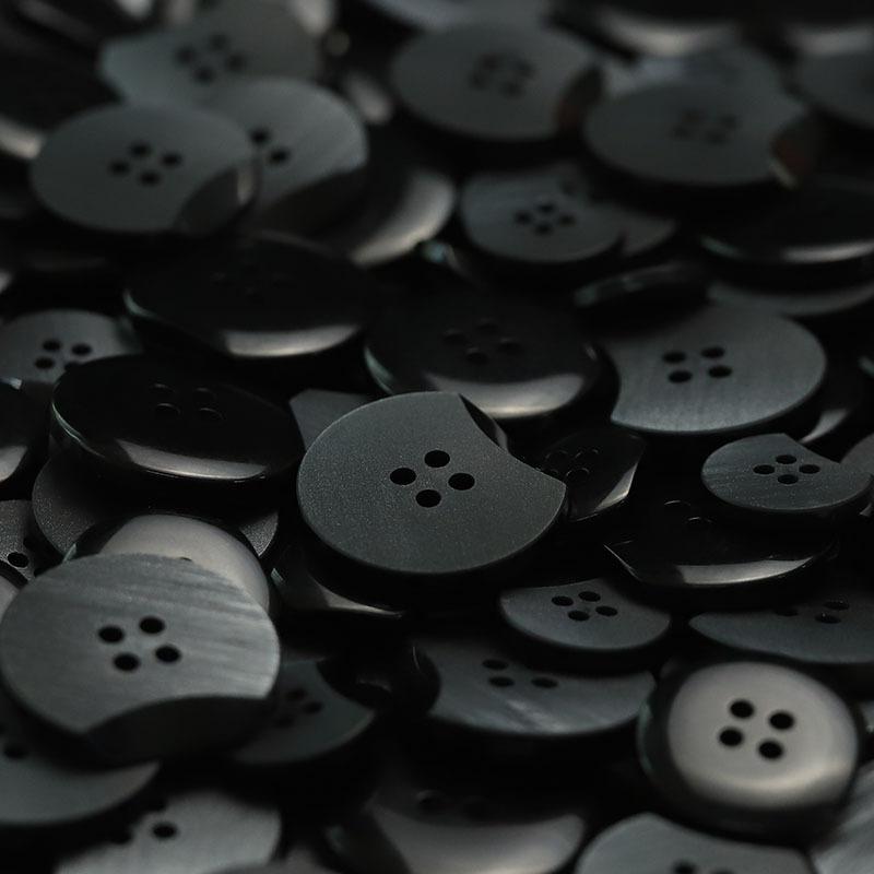 

Four-Eye Resin Button Missing Edge Design Men S And Women S Clothing Accessories Double-Sided Nylon Jacket Coat Decorative Trench Coat Buttons 1 #[14.5mmJH2524 four-eye notch matte black]