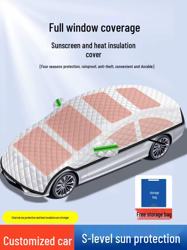 Zesílený univerzální kryt na auto: Ochrana proti krupobití, slunci, horku a dešti Sluneční clona