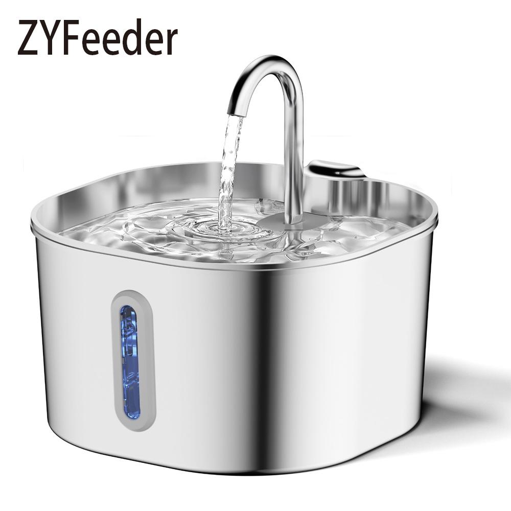 

Zyfeeder 22L Automatic Cat Water Fountain Square Stainless Steel Pet Water Feeder Dog Water Fountain With Windowno 5V 1A Plug L&2L