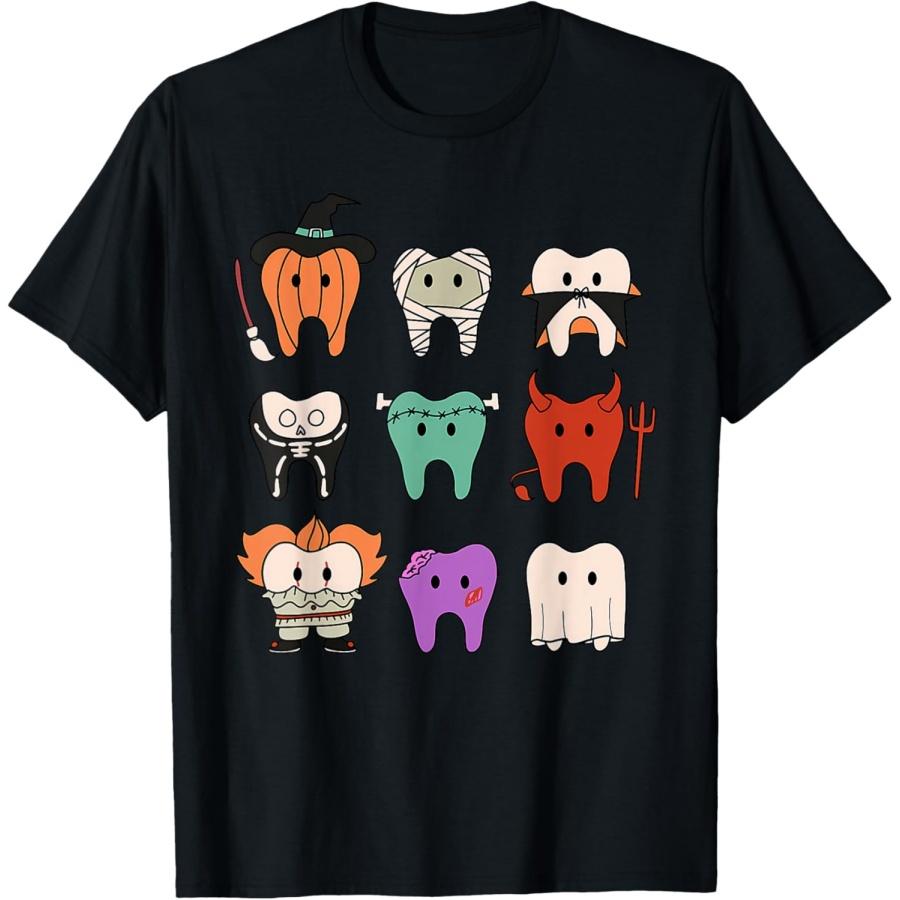 

Funny Cute Dental Hygiene Monsters Teeth Squad Halloween T-Shirt XXXXXL чорний