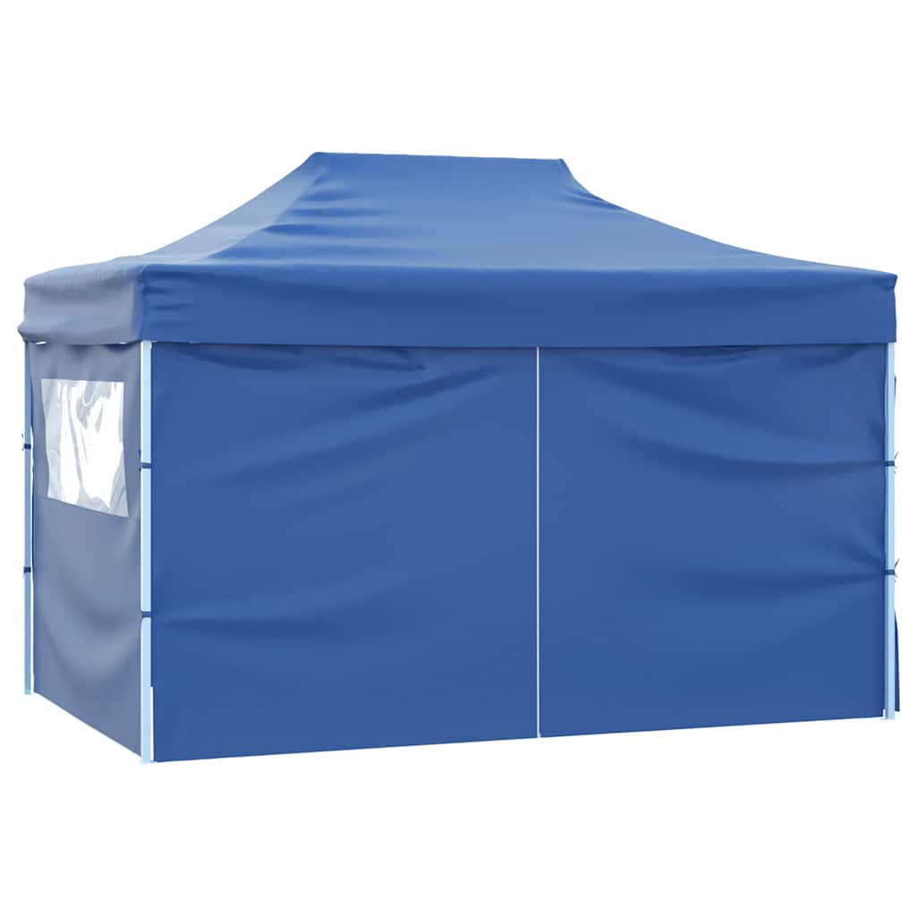 VidaXL Profi-Partyzelt Faltbar mit 4 Seitenwänden 3×4m Stahl Blau