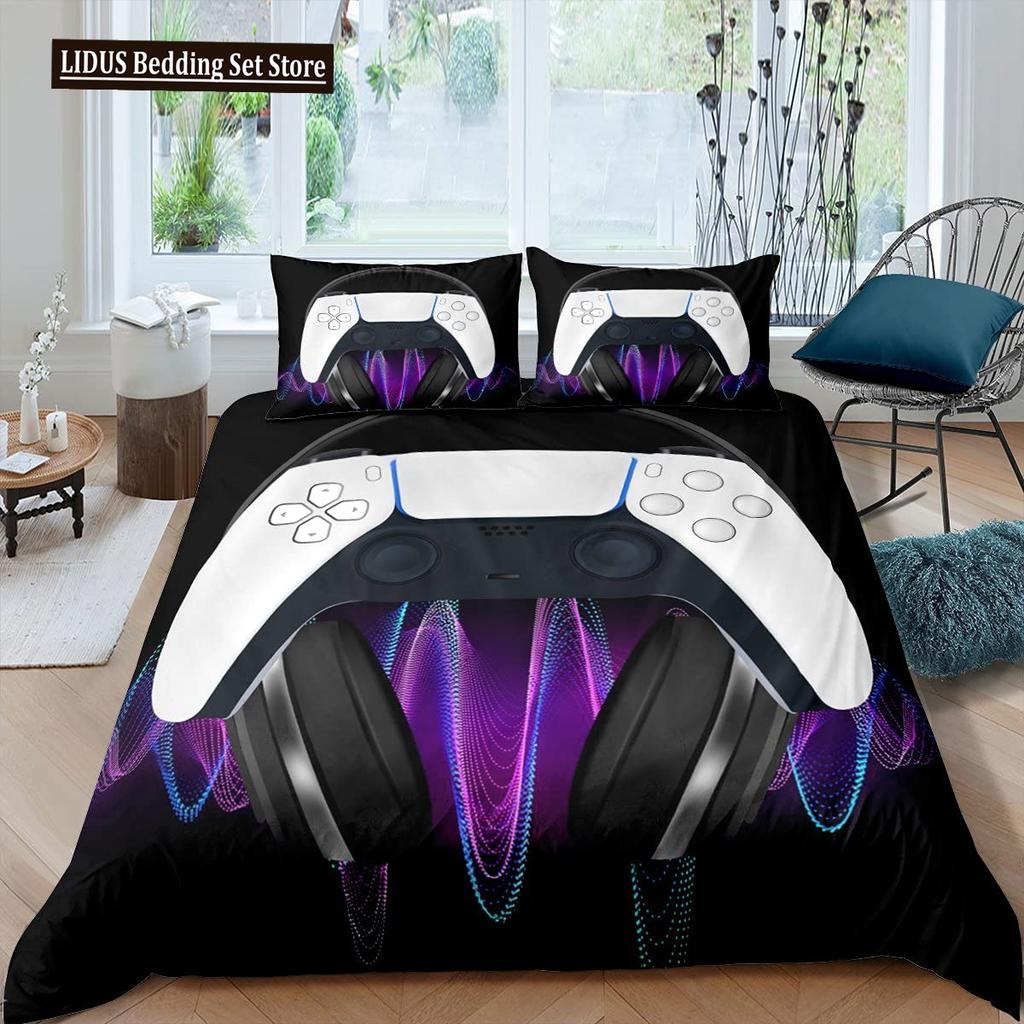 Games Duvet Cover Set Boy Kid Gamepad Bedding Set Video Game Controller Polyester Comforter Cover Player Modern Gamer Bedclothes