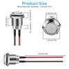 Linkstyle 10PCS 12mm Momentary Push Button Switch, Mini Round Pushbutton Switches with Pre-Wired, Waterproof, for Car Boat