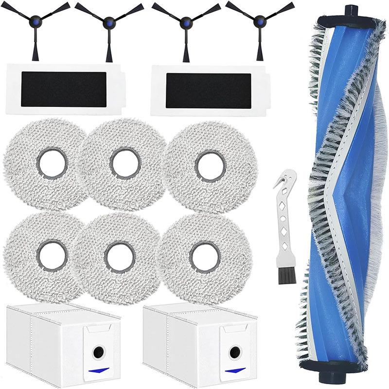 ECOVACS Deebot T30 Pro MAX Dammsugartillbehör: Mopp, Rullborste, Filter, Dammpåse.