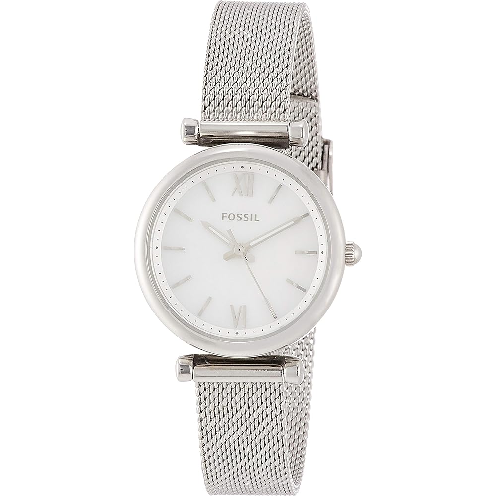 Fossil Carlie ES4432 Women s Watch Silver Stainless Steel Analog Timepiece