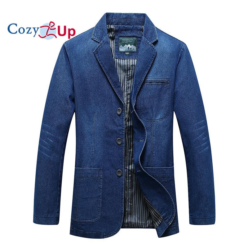 

Классический мужской пиджак с зубчатым воротником и 3 пуговицами Cosy Up, потертый джинсовый пиджак 4XL темно-синий