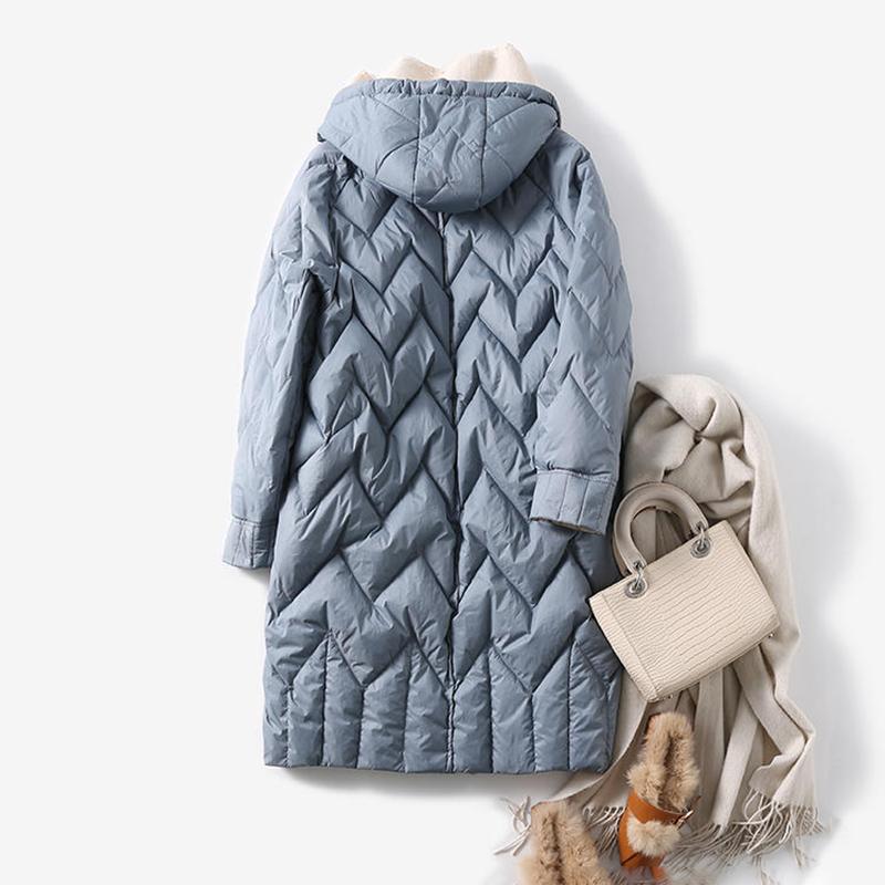 Winter Long Oversize Down Jacket Women Fashion Warm Thick Coat Autumn Casual Slim Hooded Puffer Jacket