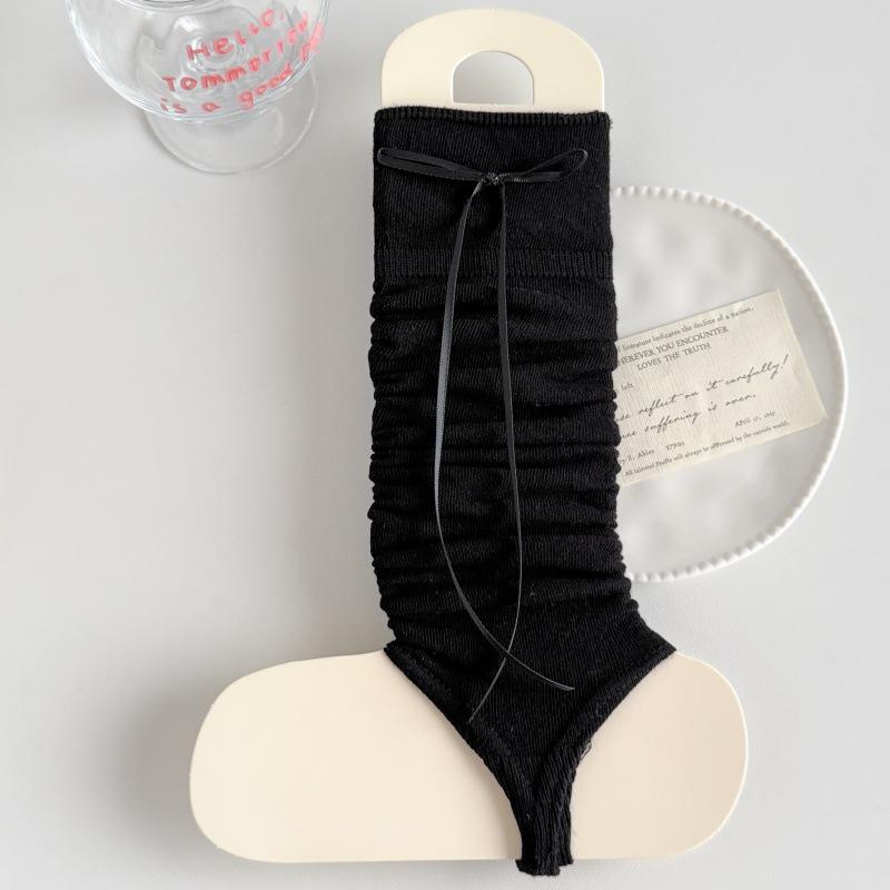 Korean Sweet Style Bow Leg Warmers - Spring/Summer Thin Stacked Socks for Small Calves