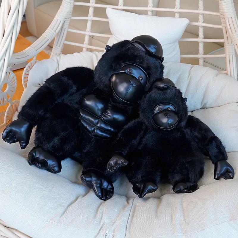 Fluffy Orangutan Gorilla Chimpanzee Plush Toy Stuffed Zoo Animal Plushie Peluche Black Monkey Doll Kids Companion Gift