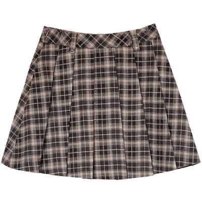 Betu Women's Plaid Pleated A-Line Short Skirt
