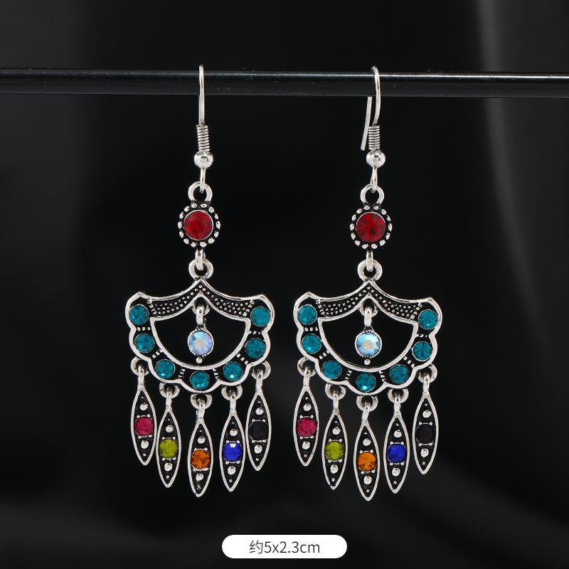 Original Design Earrings Retro Court Fringed Temperament Earrings Women's Long Crystal Ear Jewelry