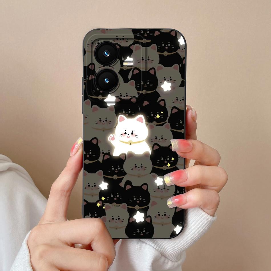 Case For Vivo Y22 Y22S Cover Camera Lens Protector For Vivo Y 22 Soft Liquid Silicone Cartoon Phone Back Covers For Women Man