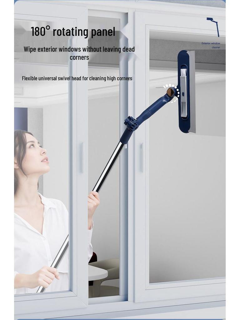 Double-Sided Long Handle Squeegee for High-Rise and Household Window Cleaning