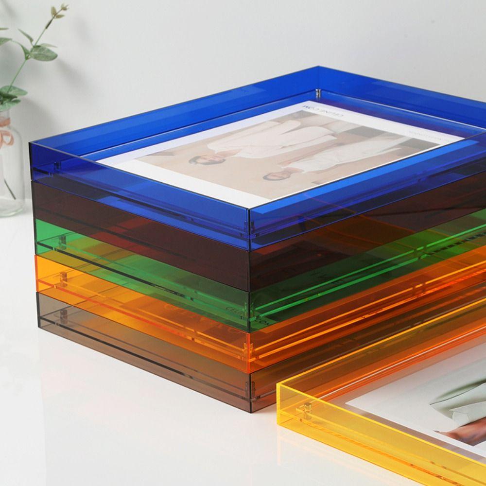 Acrylic Colorful Square Photo Frame Transparent Picture Frame Ornaments  Home Decor