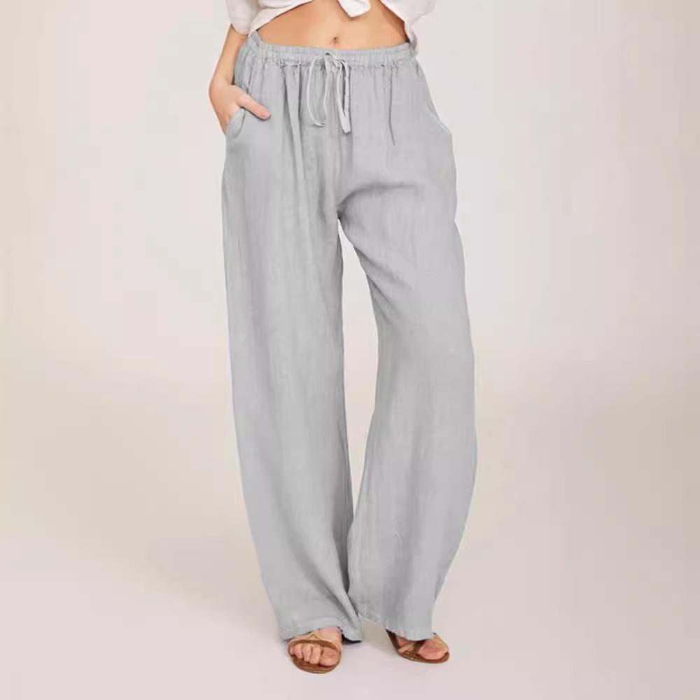 2024 Women's Casual Loose Yoga Pants - Cotton Linen, European & American Style