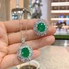 Emerald Banquet Pendant Simulation Paraiba Ring Ladies' Jewelry Set