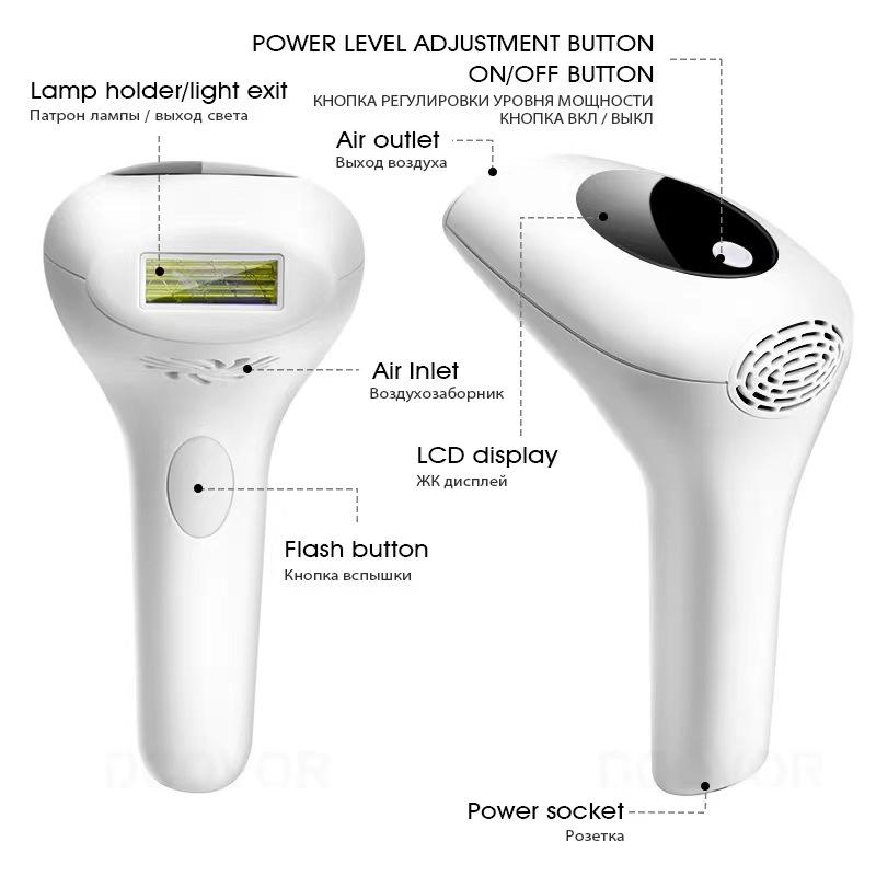 Portable Painless IPL Laser Hair Remover with LCD Display for Home Use