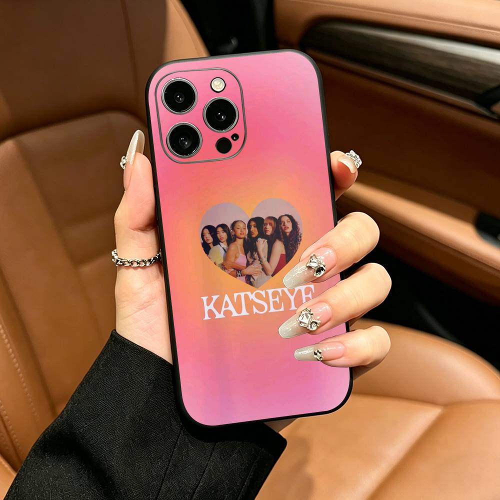 KATSEYE Music Group  Phone Case For iPhone 17,16,15,14,13,12,11 Pro Max,16/15/14Plus,XS Soft Black Cover