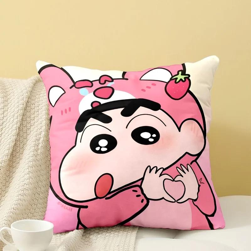 

Crayon Shin-chan pillowcase peripheralsBedroom Sofa Decorative Cushion Cover With Zipper Soft Cushion Cover 12x12Inch