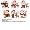 Festive Wall Decorations Christmas Stickers, Watercolor Santa Claus Reindeer Decals, Self-Adhesive Art Stickers for Living Room Bedroom Entryway
