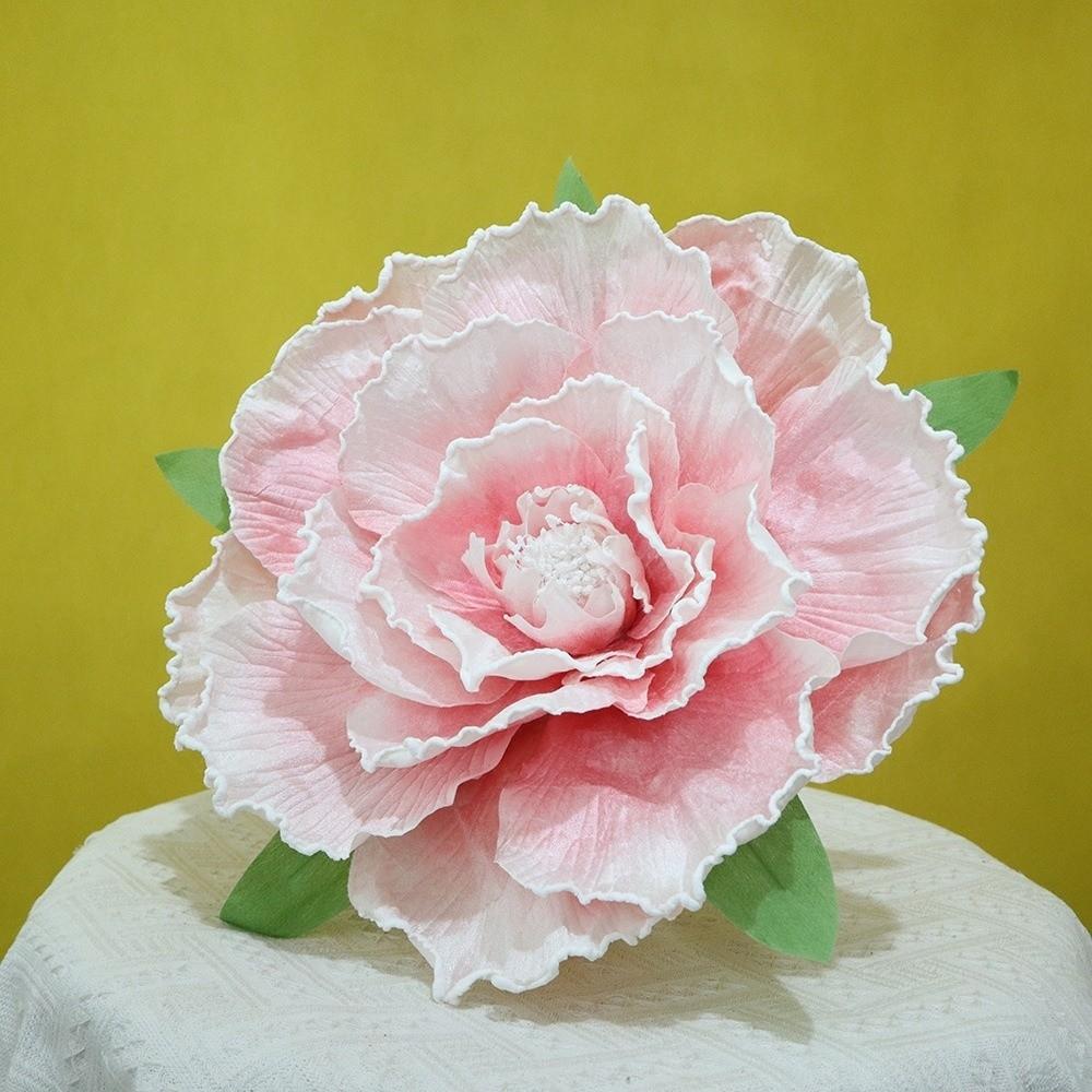 30cm Size Giant Velvet Peony High Quality Handmade Large Foaming Velvet Peony Dyeing Velvet Simulation Fake Flowers Props Decor